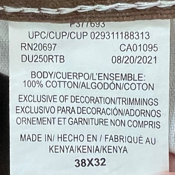 Dickies Relaxed Fit Carpenter Pants Brown 38X32 NWOT Durable Cotton Design - Picture 10 of 11